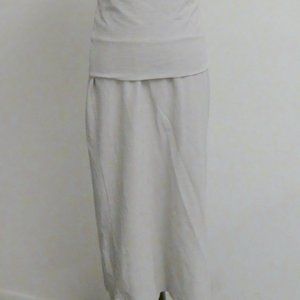 Tehen Par Poles light gray stretch midi skirt M